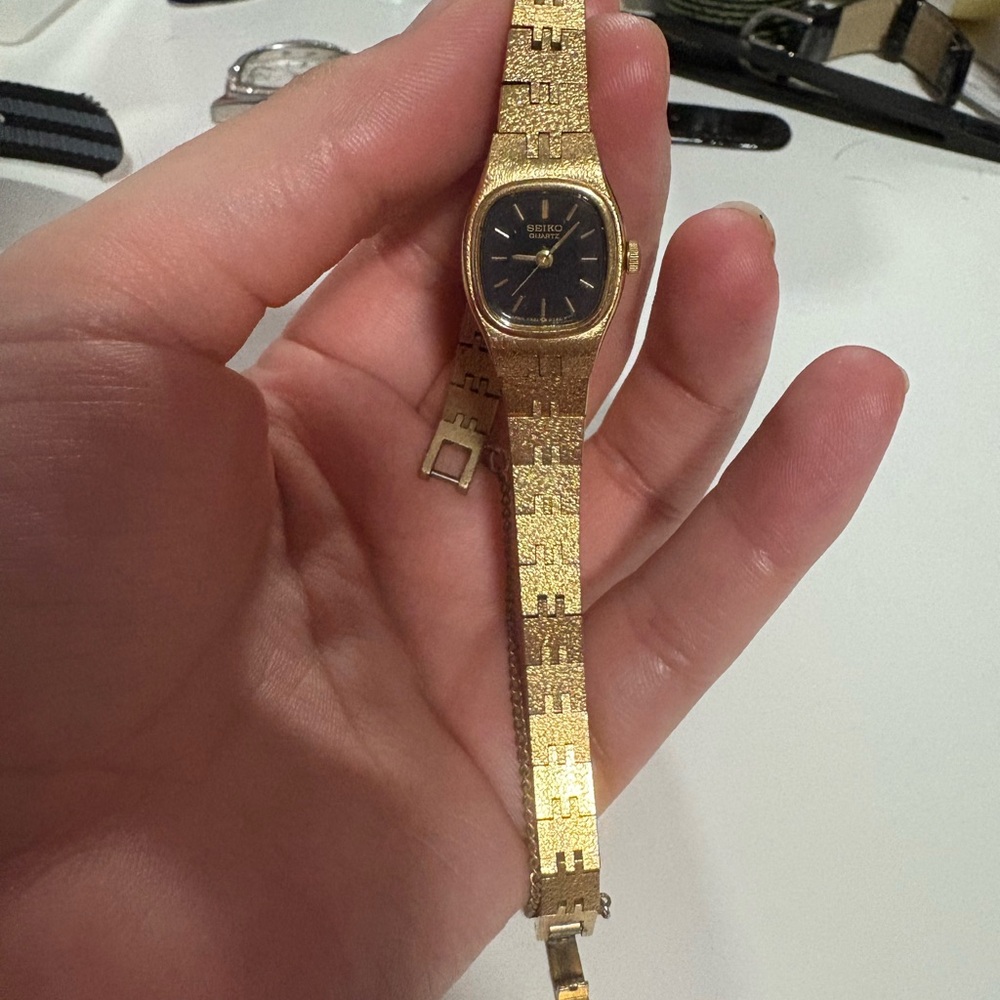 Seiko Gold and Black Women's Watch
